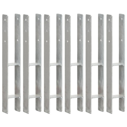 Grondankers 6 st 8x6x60 cm gegalvaniseerd staal zilverkleurig 6 8 x 6 x 60 cm