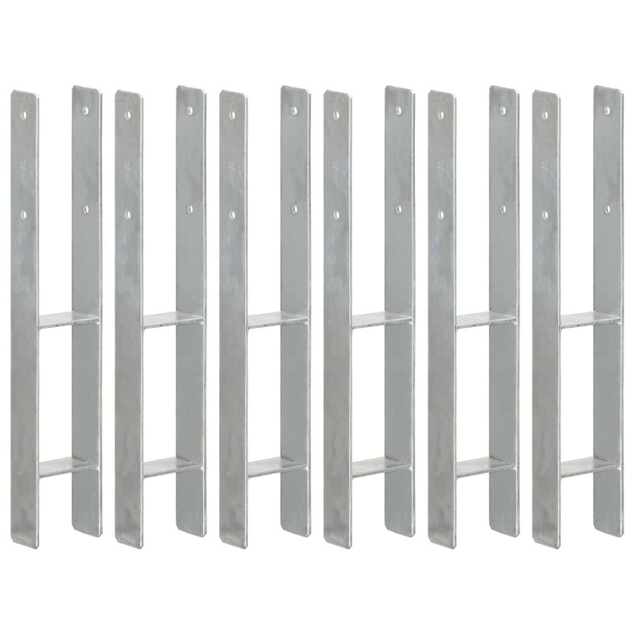 Grondankers 6 st 9x6x60 cm gegalvaniseerd staal zilverkleurig 6 9 x 6 x 60 cm