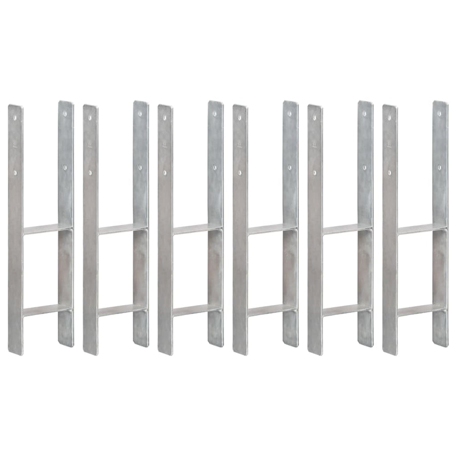 Grondankers 6 st 14x6x60 cm gegalvaniseerd staal zilverkleurig 6 14 x 6 x 60 cm