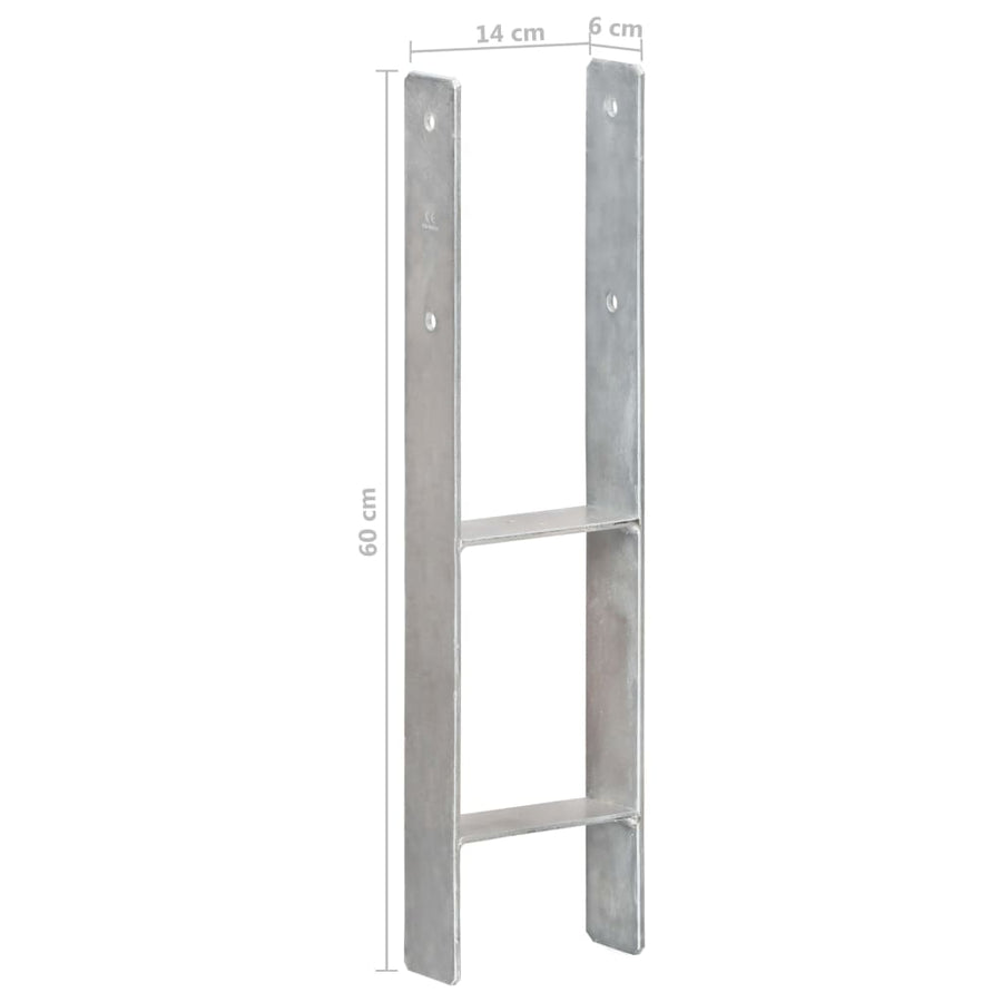 Grondankers 6 st 14x6x60 cm gegalvaniseerd staal zilverkleurig 6 14 x 6 x 60 cm