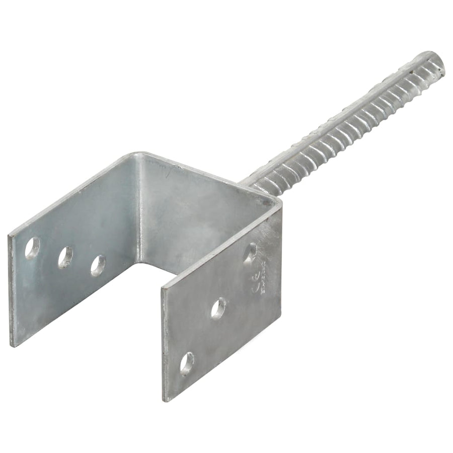 Grondankers 6 st 8x6x30 cm gegalvaniseerd staal zilverkleurig 8 x 6 x 30 cm