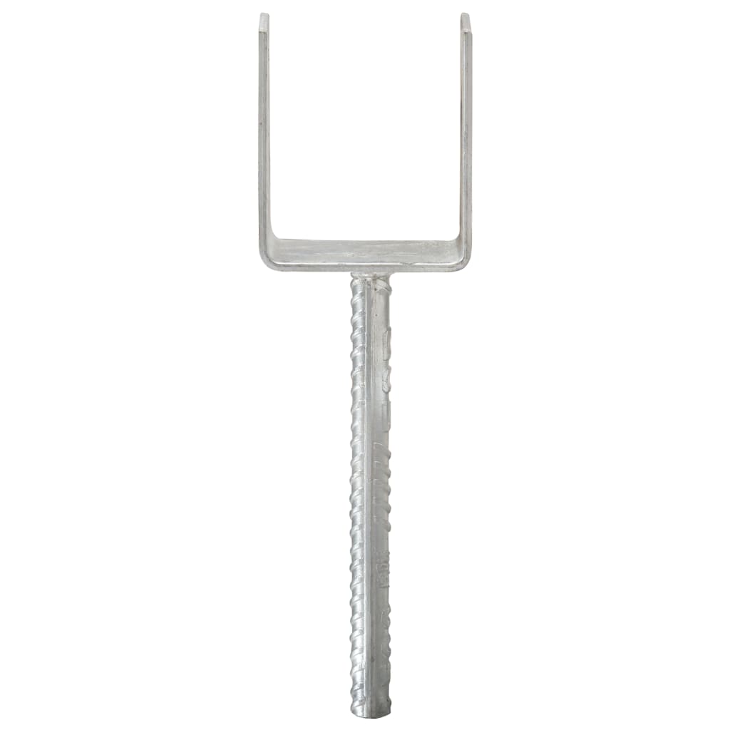 Grondankers 6 st 8x6x30 cm gegalvaniseerd staal zilverkleurig 8 x 6 x 30 cm