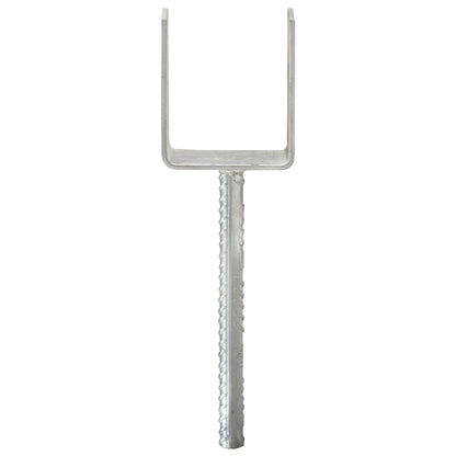 Grondankers 6 st 8x6x30 cm gegalvaniseerd staal zilverkleurig 8 x 6 x 30 cm