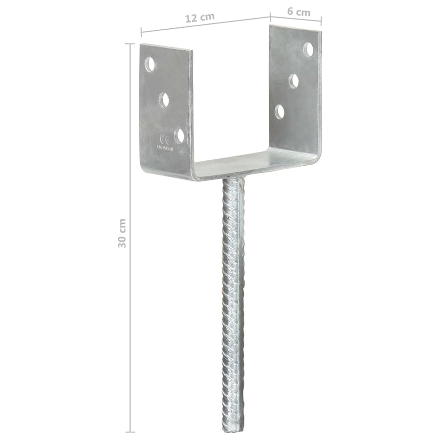 Grondankers Gegalvaniseerd Staal Zilverkleurig 12 x 6 x 30 cm