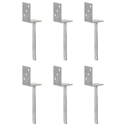 Grondankers 8X6X30 Cm Gegalvaniseerd Staal Zilverkleurig