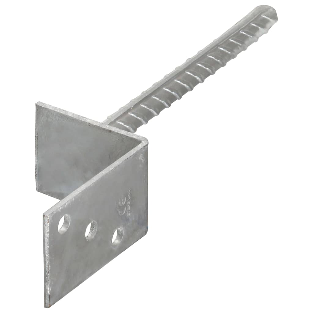 Grondankers 8X6X30 Cm Gegalvaniseerd Staal Zilverkleurig