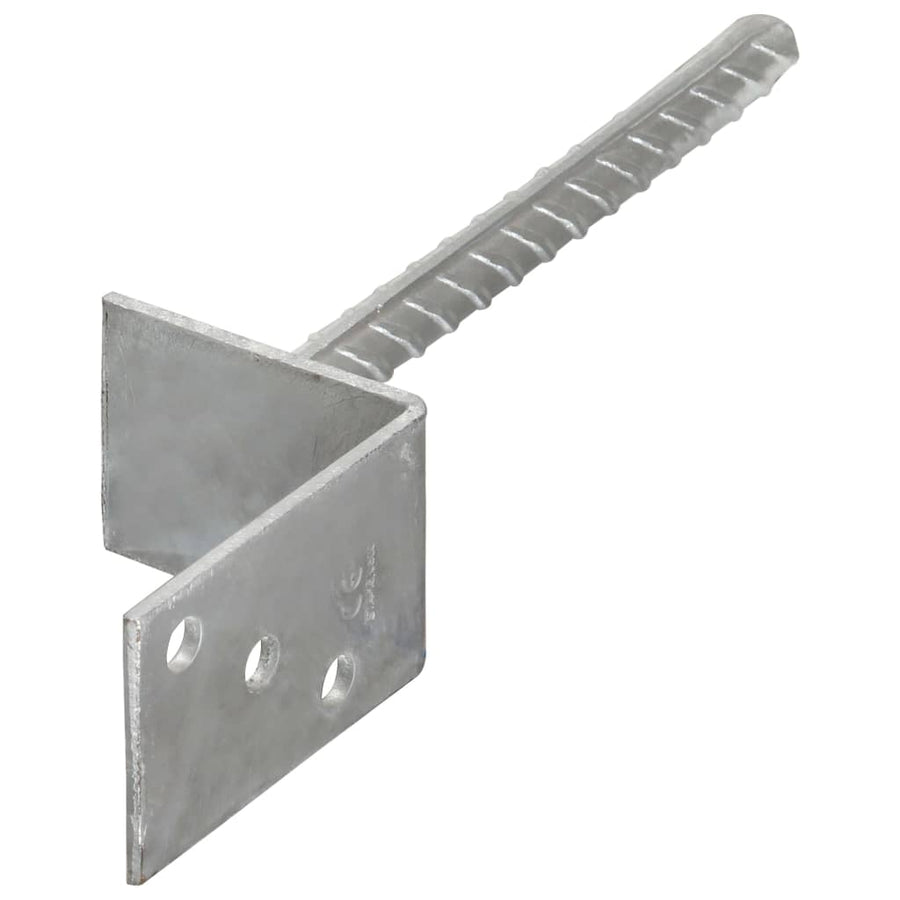Grondankers 8X6X30 Cm Gegalvaniseerd Staal Zilverkleurig