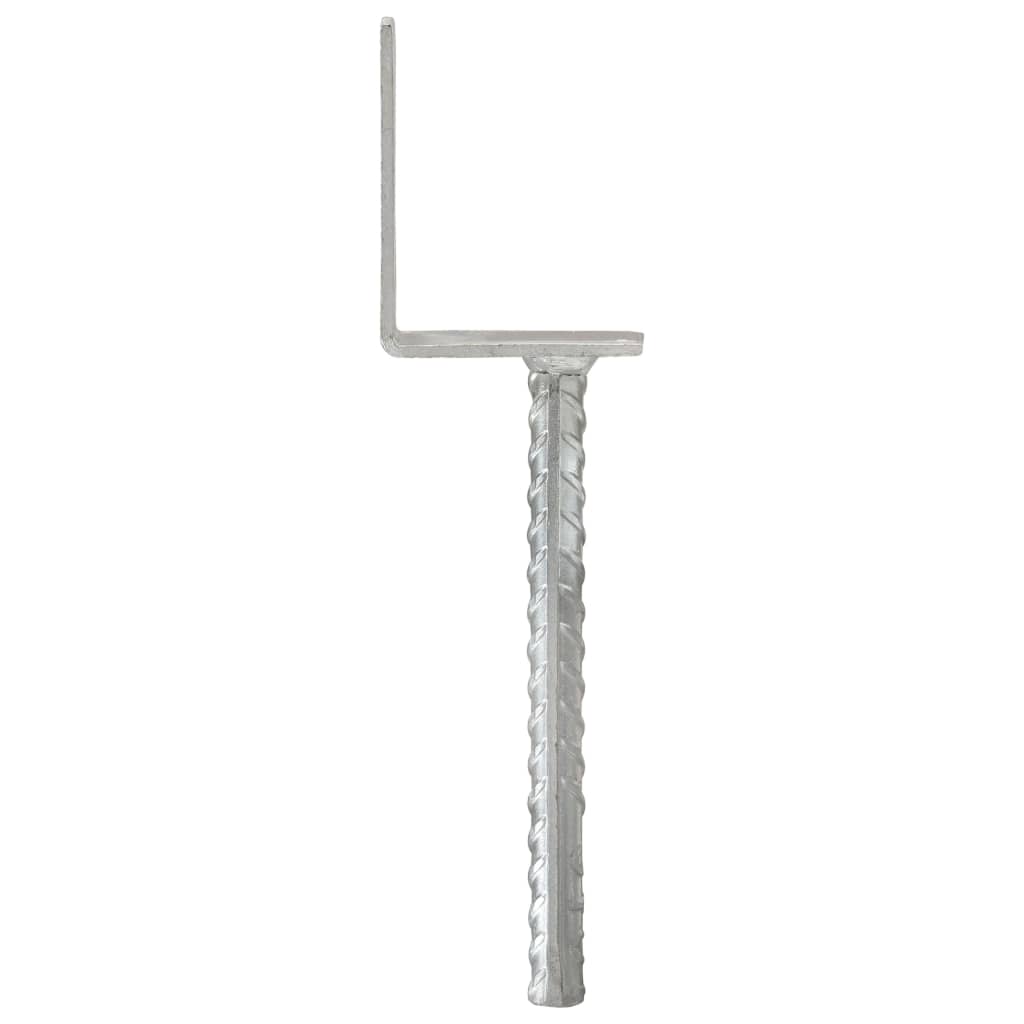 Grondankers 8X6X30 Cm Gegalvaniseerd Staal Zilverkleurig