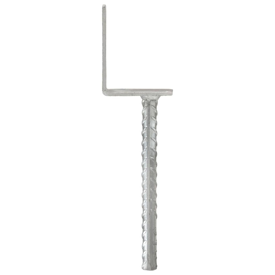 Grondankers 8X6X30 Cm Gegalvaniseerd Staal Zilverkleurig