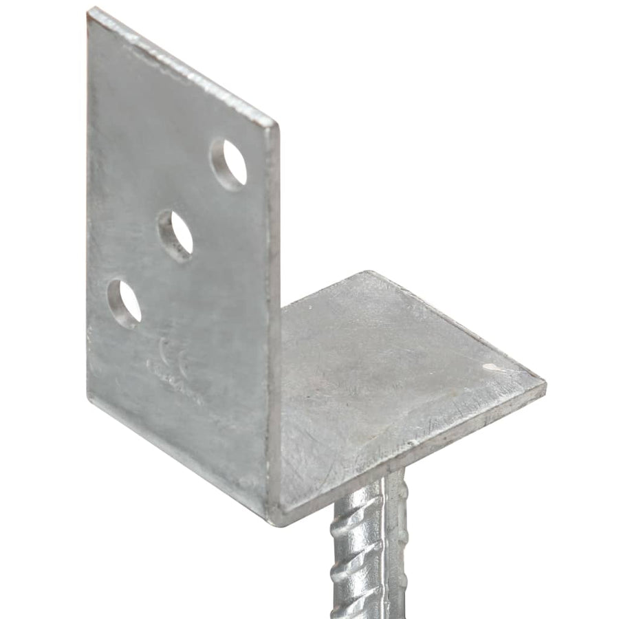 Grondankers 8X6X30 Cm Gegalvaniseerd Staal Zilverkleurig