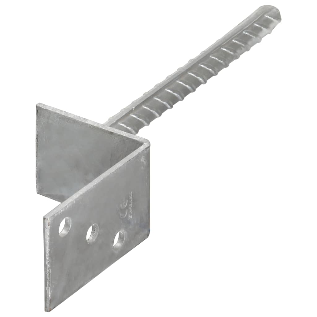 Grondankers 12 St 8X6X30 Cm Gegalvaniseerd Staal Zilverkleurig