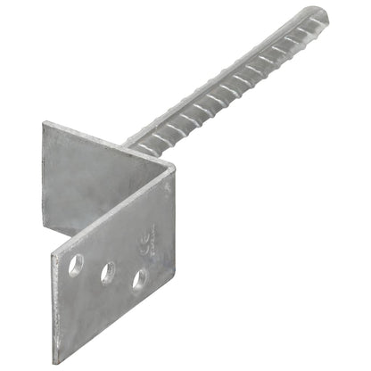Grondankers 12 St 8X6X30 Cm Gegalvaniseerd Staal Zilverkleurig