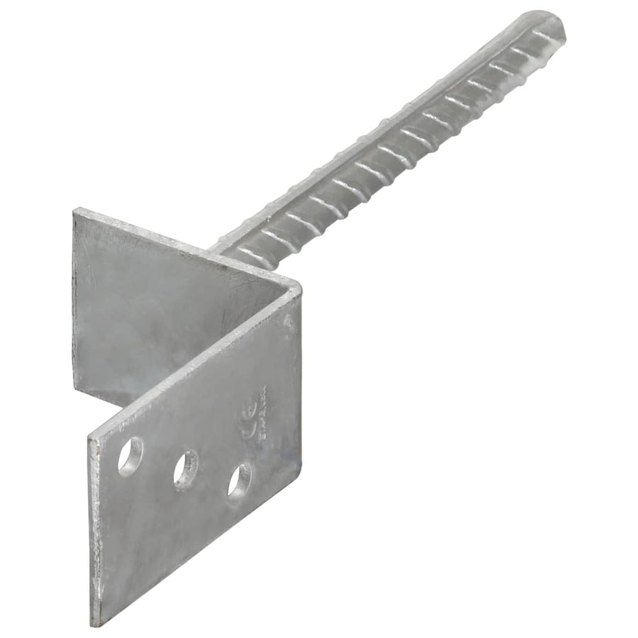 Grondankers 12 St 8X6X30 Cm Gegalvaniseerd Staal Zilverkleurig