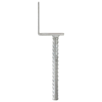 Grondankers 12 St 8X6X30 Cm Gegalvaniseerd Staal Zilverkleurig