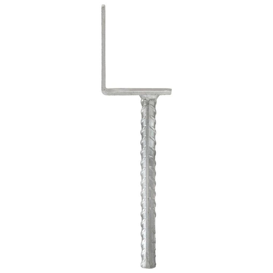 Grondankers 12 St 8X6X30 Cm Gegalvaniseerd Staal Zilverkleurig