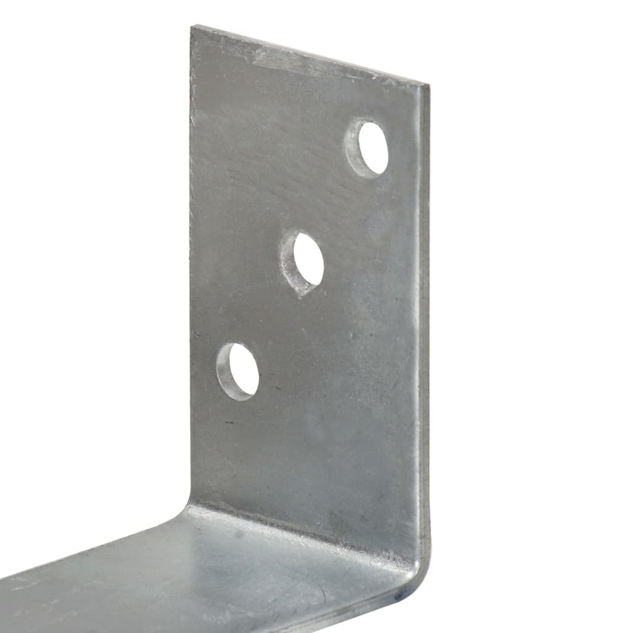 Grondankers 12 St 8X6X30 Cm Gegalvaniseerd Staal Zilverkleurig
