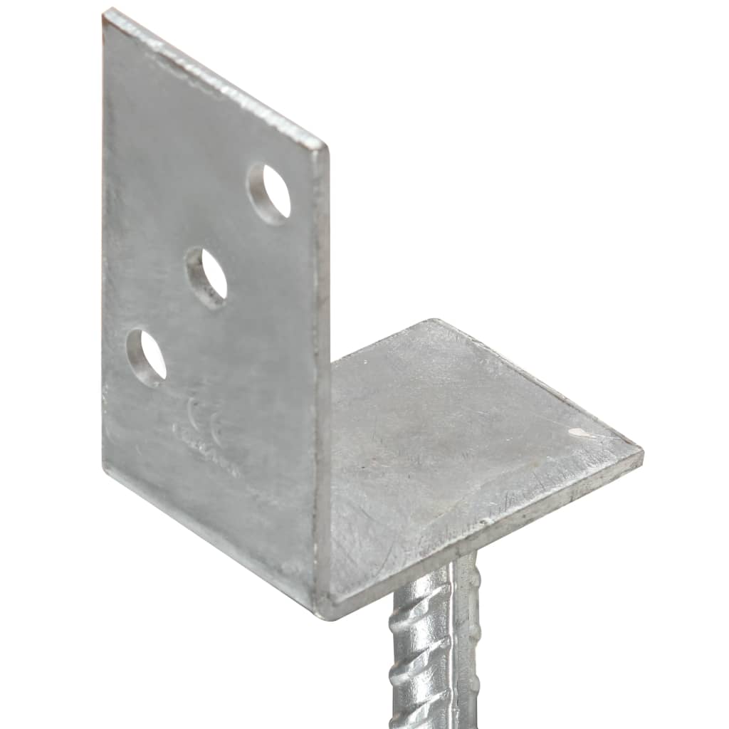 Grondankers 12 St 8X6X30 Cm Gegalvaniseerd Staal Zilverkleurig