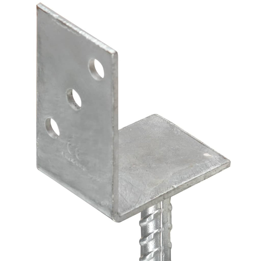 Grondankers 12 St 8X6X30 Cm Gegalvaniseerd Staal Zilverkleurig