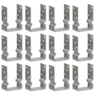 Ground Anchors 12 Pcs 10X6X15 Cm Galvanized Steel Silver-colored