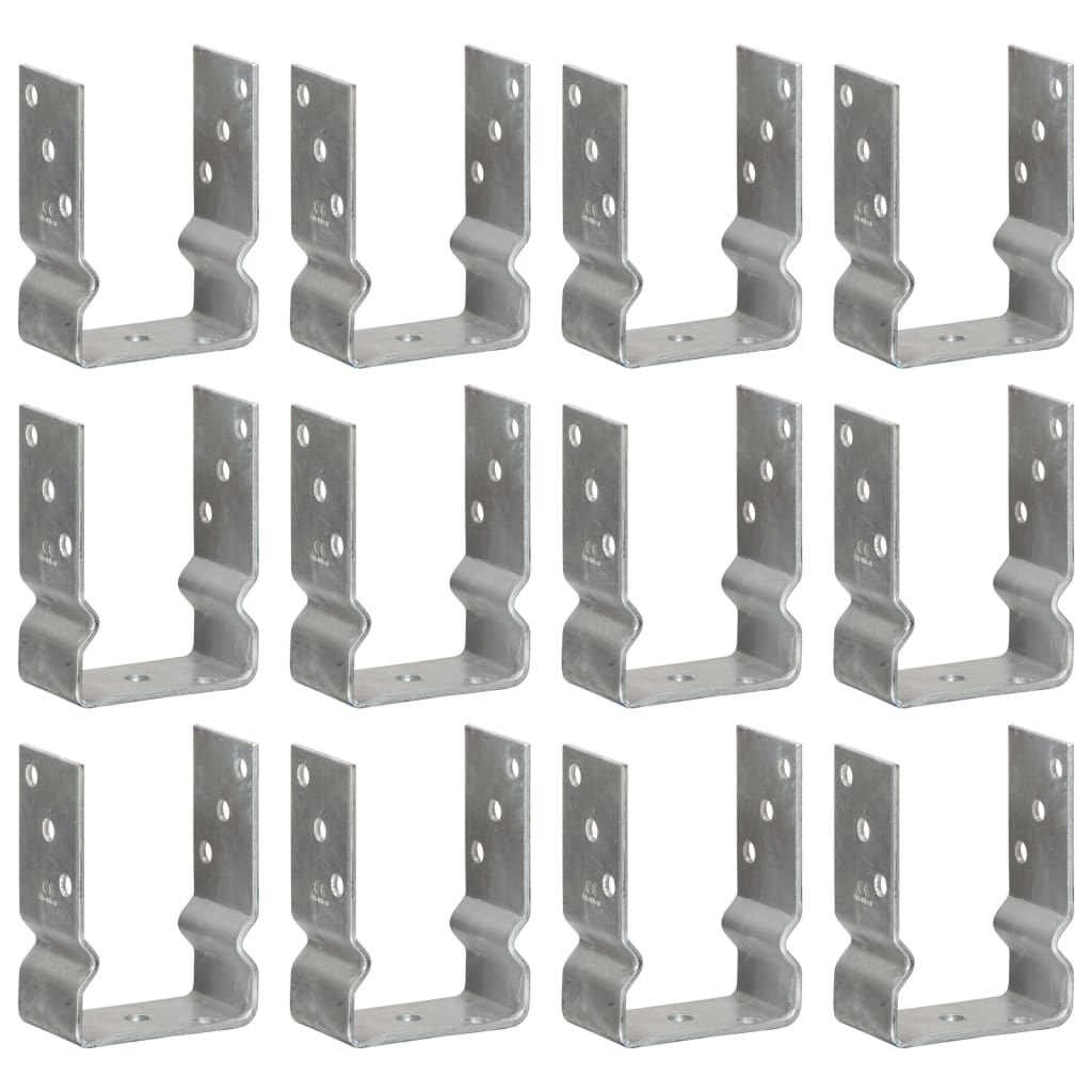 Grondankers 12 St 10X6X15 Cm Gegalvaniseerd Staal Zilverkleurig