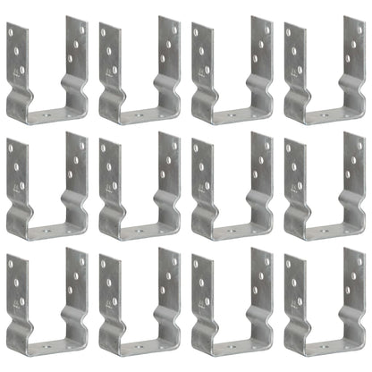 Grondankers 12 St 10X6X15 Cm Gegalvaniseerd Staal Zilverkleurig