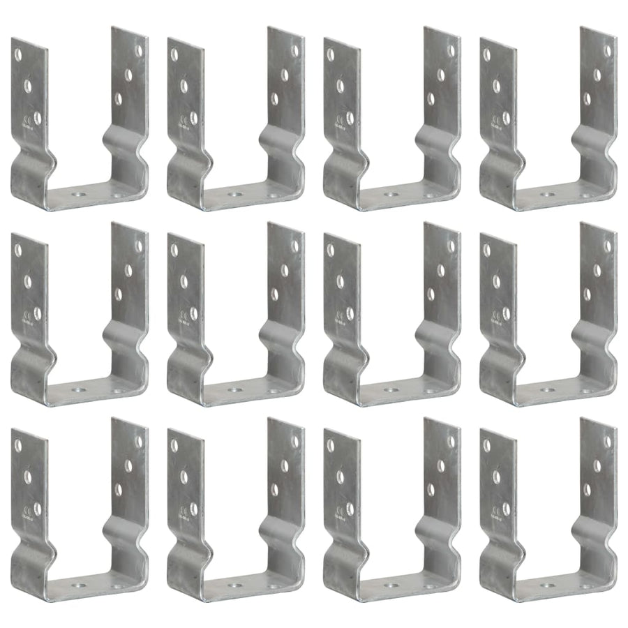 Grondankers 12 St 10X6X15 Cm Gegalvaniseerd Staal Zilverkleurig