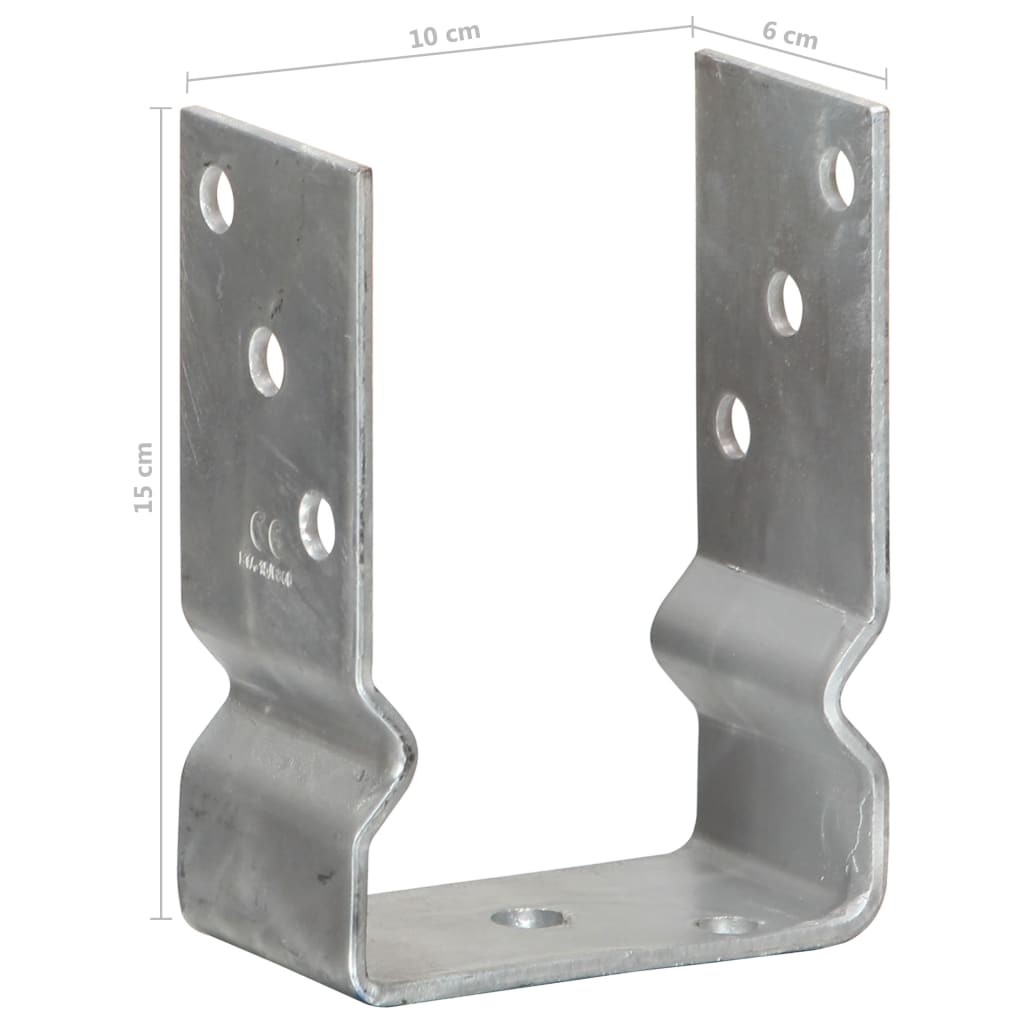 Grondankers 12 St 10X6X15 Cm Gegalvaniseerd Staal Zilverkleurig