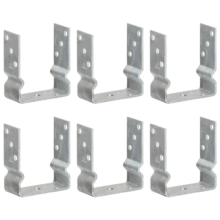 Grondankers 6 st 12x6x15 cm gegalvaniseerd staal zilverkleurig 12 x 6 x 15 cm