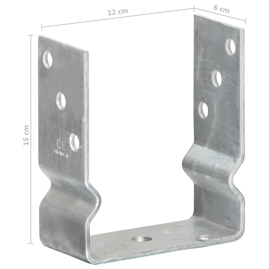 Grondankers 6 st 12x6x15 cm gegalvaniseerd staal zilverkleurig 12 x 6 x 15 cm