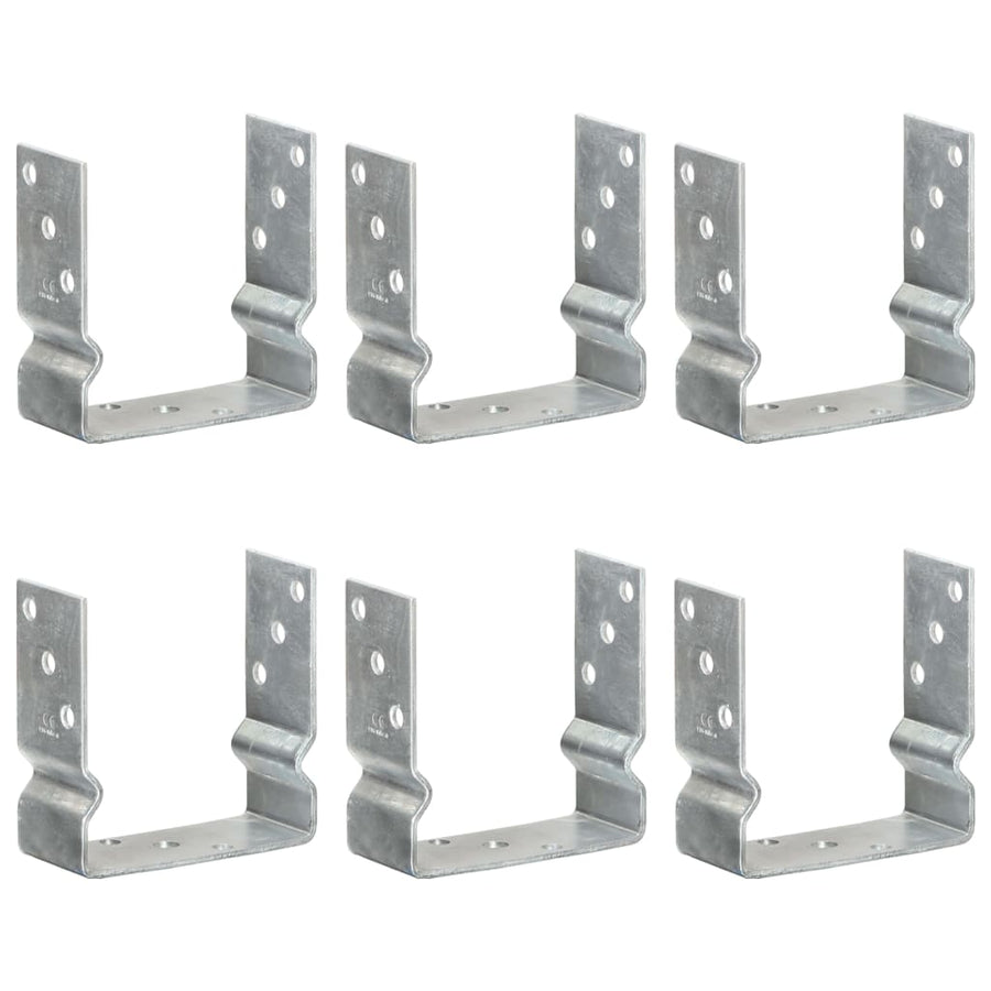 Grondankers 6 st 14x6x15 cm gegalvaniseerd staal zilverkleurig