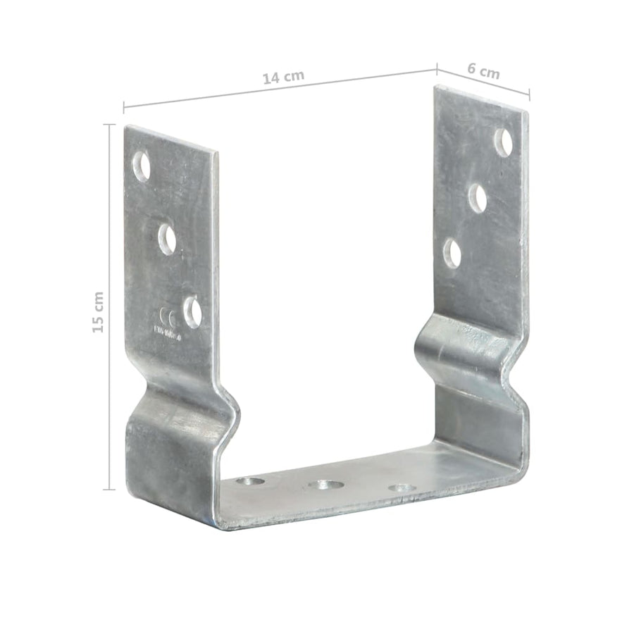 Grondankers 6 st 14x6x15 cm gegalvaniseerd staal zilverkleurig