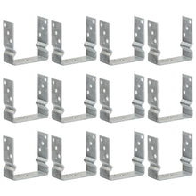 Grondankers 12 st 14x6x15 cm gegalvaniseerd staal zilverkleurig