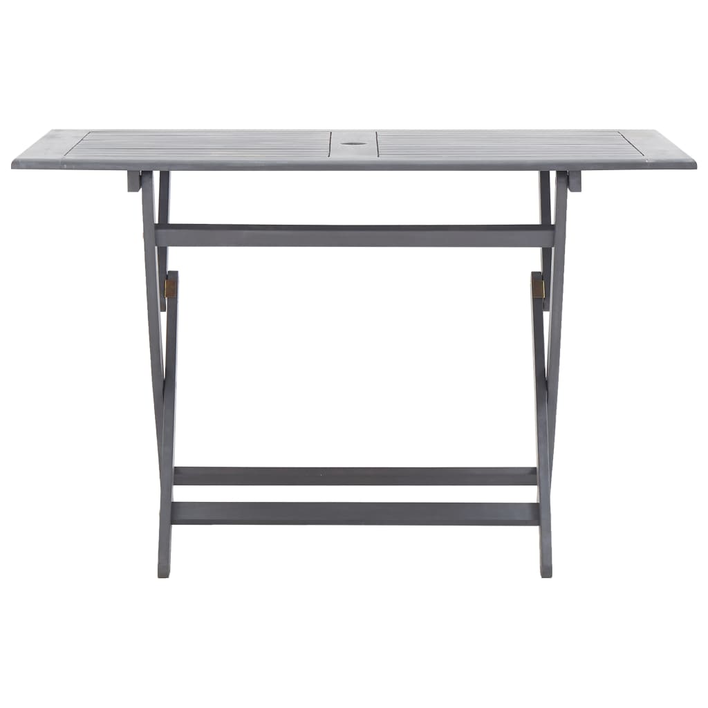 -Delige Tuinset Massief Acaciahout Grijs 5 Met armleuning