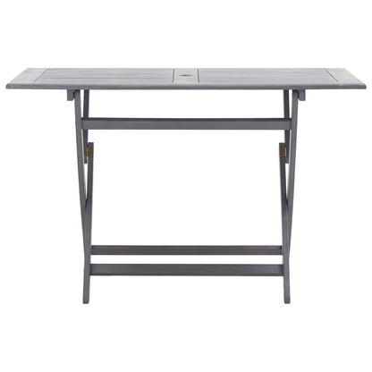 -Delige Tuinset Massief Acaciahout Grijs 5 Met armleuning