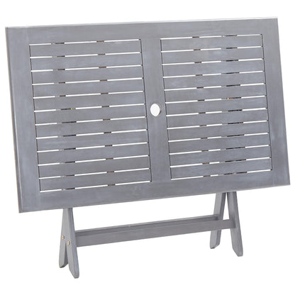 -Delige Tuinset Massief Acaciahout Grijs 5 Met armleuning