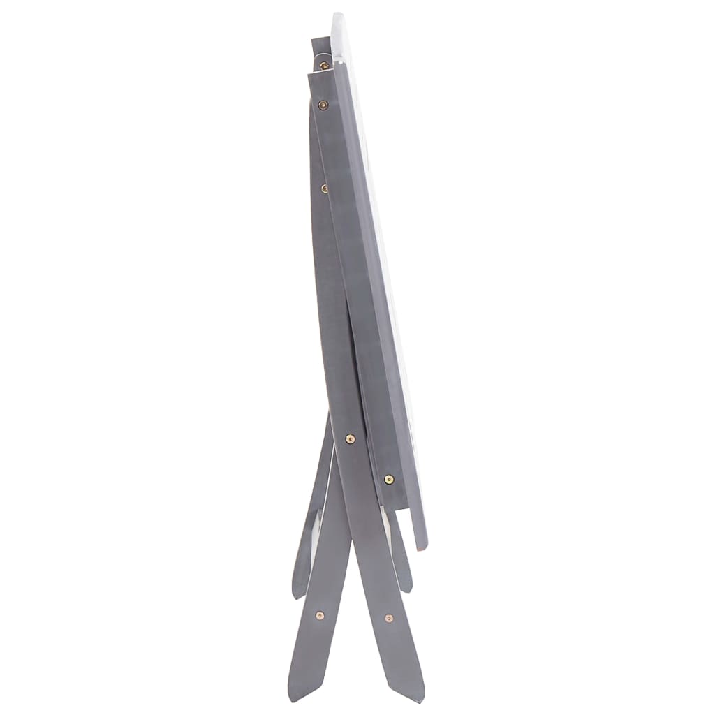 -Delige Tuinset Massief Acaciahout Grijs 5 Met armleuning