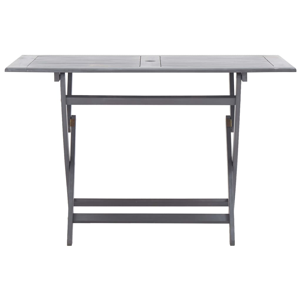 -Delige Tuinset Massief Acaciahout Grijs 7 Met armleuning
