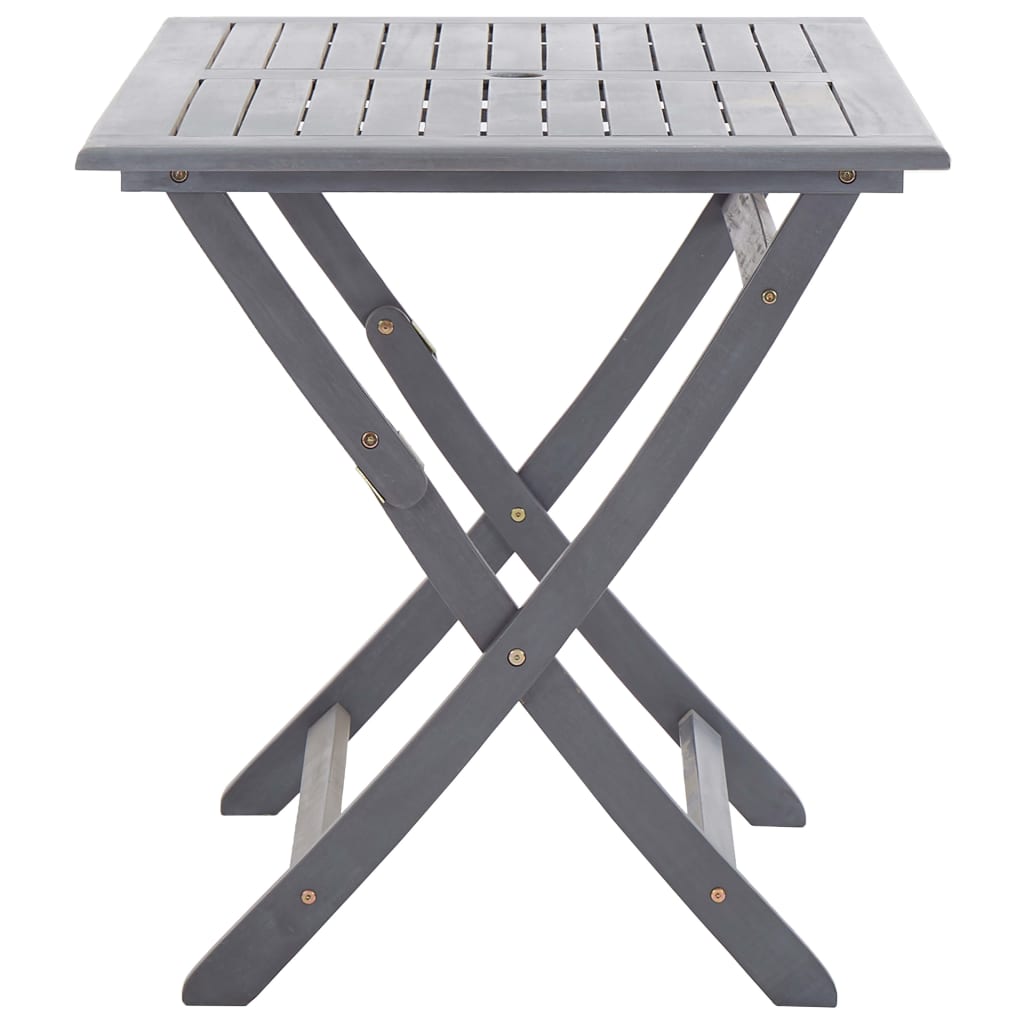 -Delige Tuinset Massief Acaciahout Grijs 7 Met armleuning