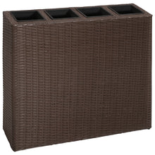 Plantenbak Verhoogd Met 4 Potten 2 St Poly Rattan 8 Bruin