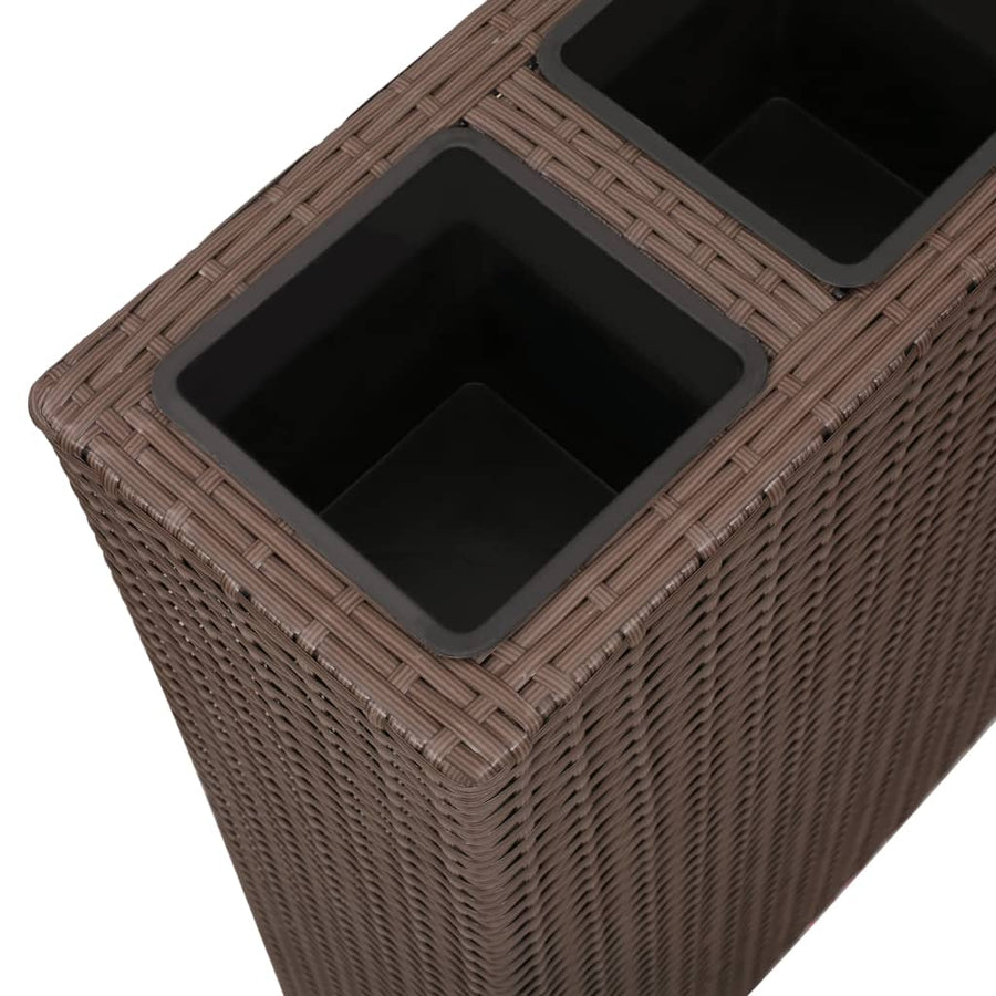 Plantenbak Verhoogd Met 4 Potten 2 St Poly Rattan 8 Bruin