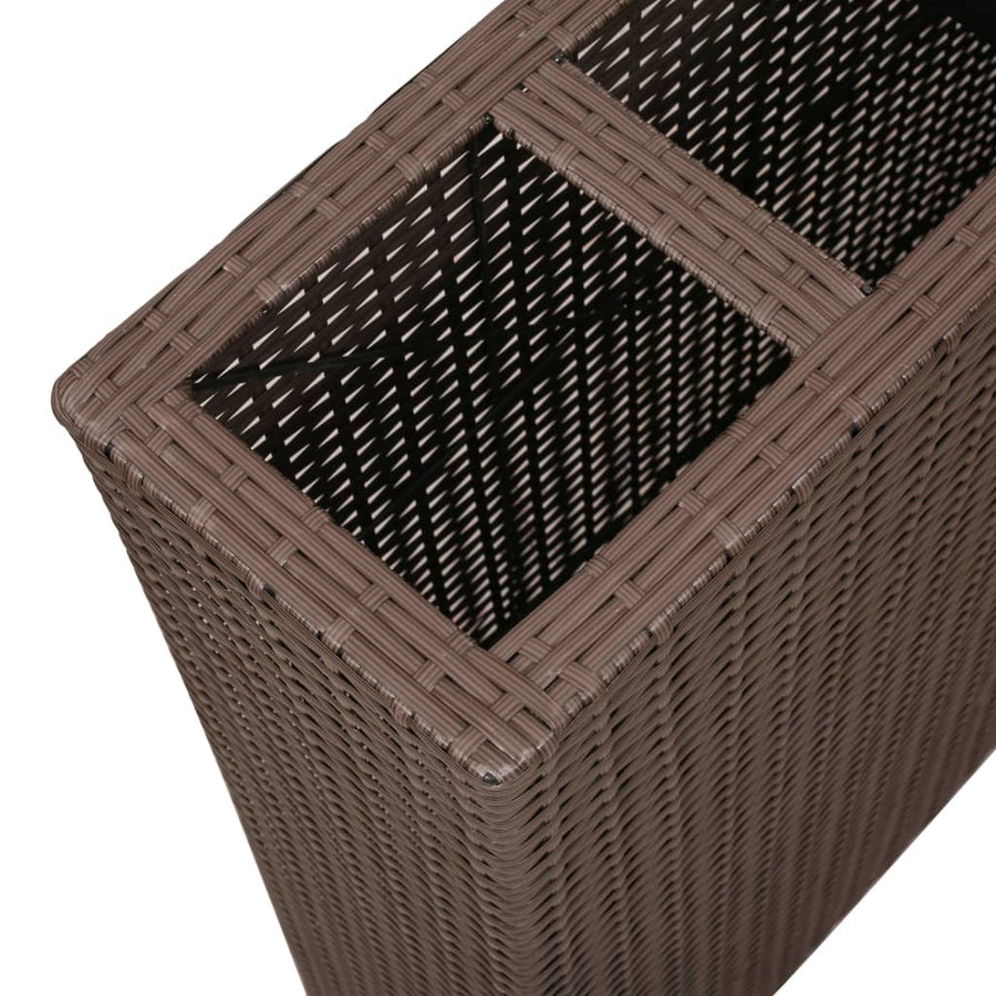 Plantenbak Verhoogd Met 4 Potten 2 St Poly Rattan 8 Bruin