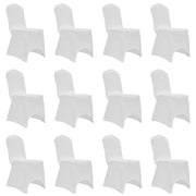 Stoelhoezen stretch 12 stuks wit