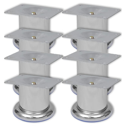 Bankpoten Rond 8 St 60 Mm Chroomkleurig