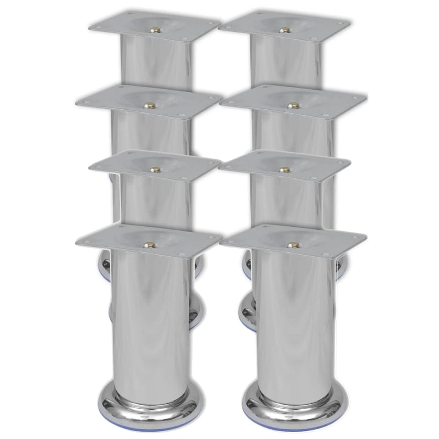 Bankpoten Rond 8 St 120 Mm Chroomkleurig