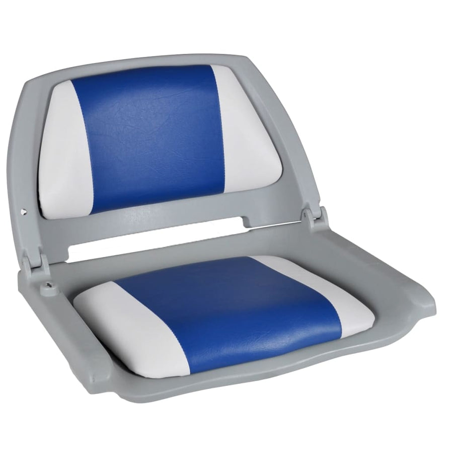 Bootstoelen Inklapbare Rugleuning 41X51X48 Cm 2 Blauw en wit