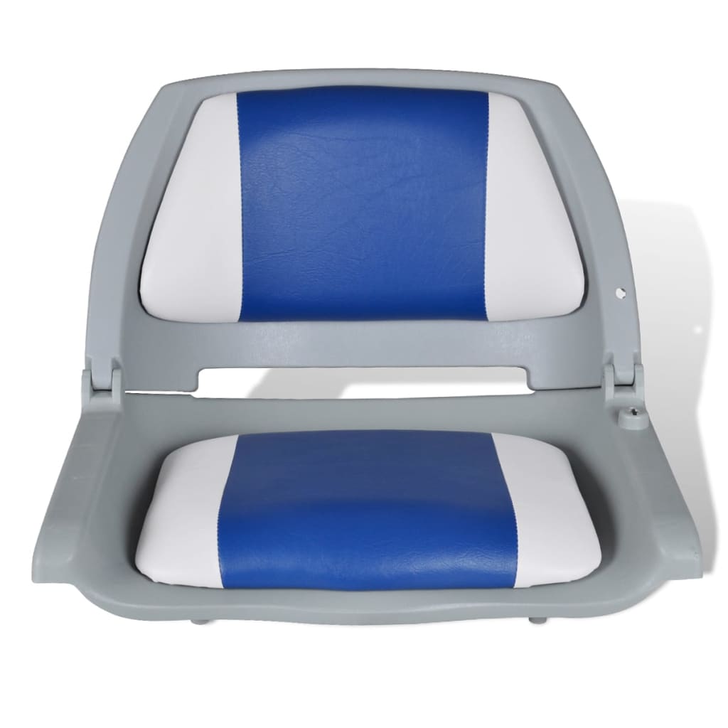 Bootstoelen Inklapbare Rugleuning 41X51X48 Cm 2 Blauw en wit