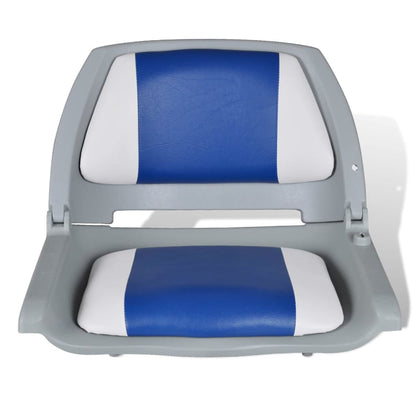 Bootstoelen Inklapbare Rugleuning 41X51X48 Cm 2 Blauw en wit