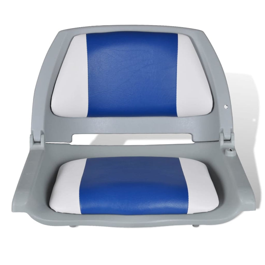 Bootstoelen Inklapbare Rugleuning 41X51X48 Cm 2 Blauw en wit