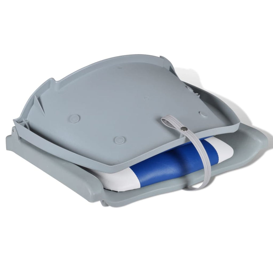 Bootstoelen Inklapbare Rugleuning 41X51X48 Cm 2 Blauw en wit