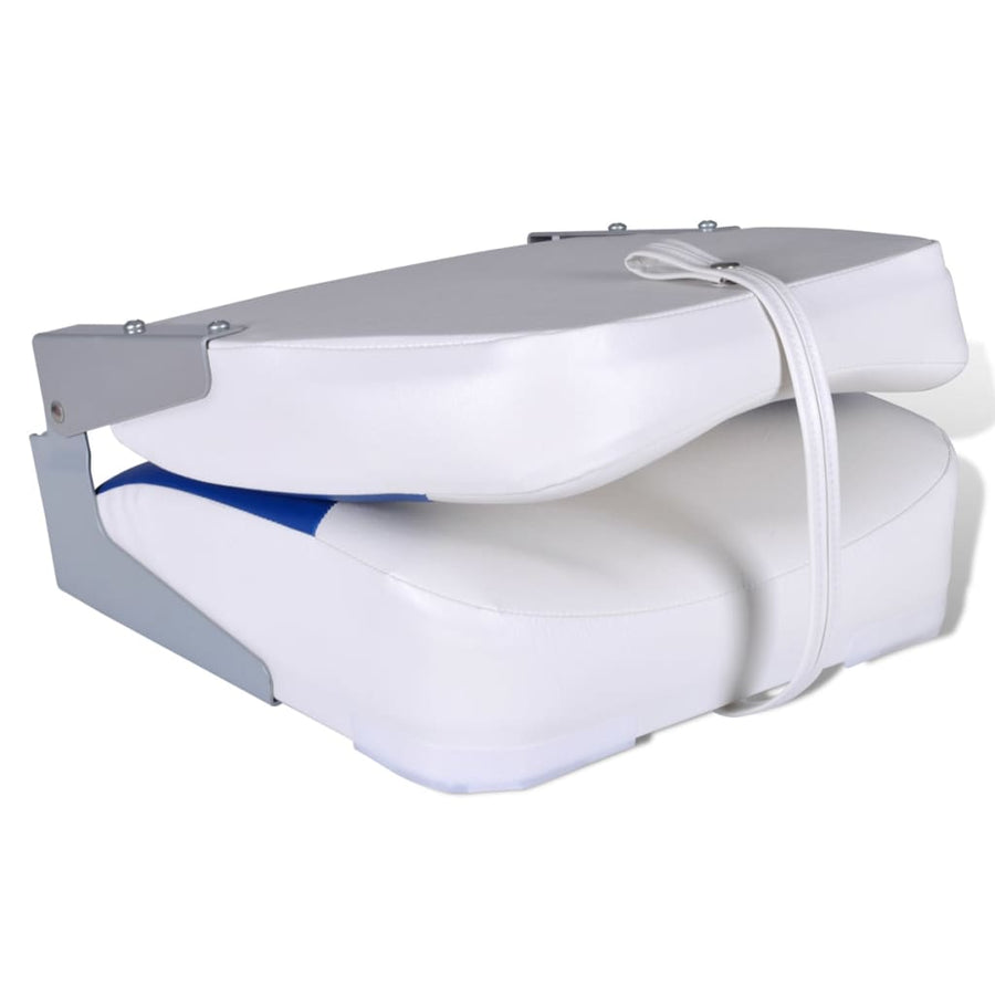 Bootstoelen Inklapbare Rugleuning 41X36X48 Cm Blauw Wit 2